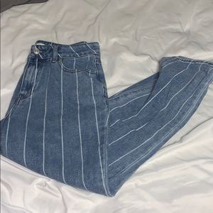 Pacsun White Stripe Mom Jeans